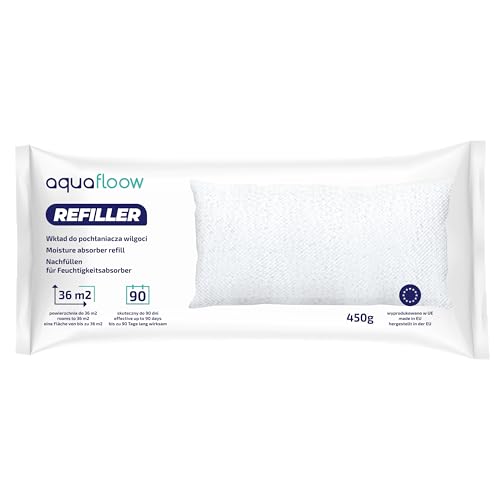 Aquafloow 5x Sacs d'Absorbeurs pour Déshumidificateur 450 g | Contrôle des Moisissures pour Pièces de 40 m² | Recharges 
