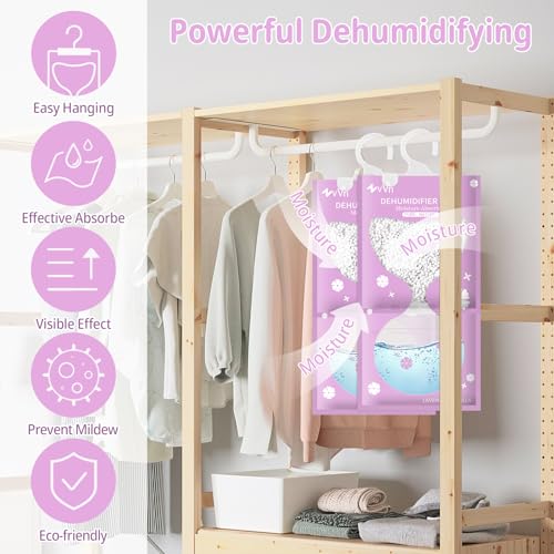 **Produit :** Sachet Déshumidificateur Anti-Moisissure Pack de 8 - Granulés Absorbeur d'Humidité pour Armoires, Chambres