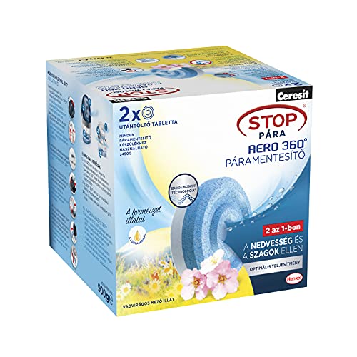 Ceresit STOP Humidité AERO 360° Comprimés Fleurs sauvages 2x450g pour Absorbeur d'Humidité