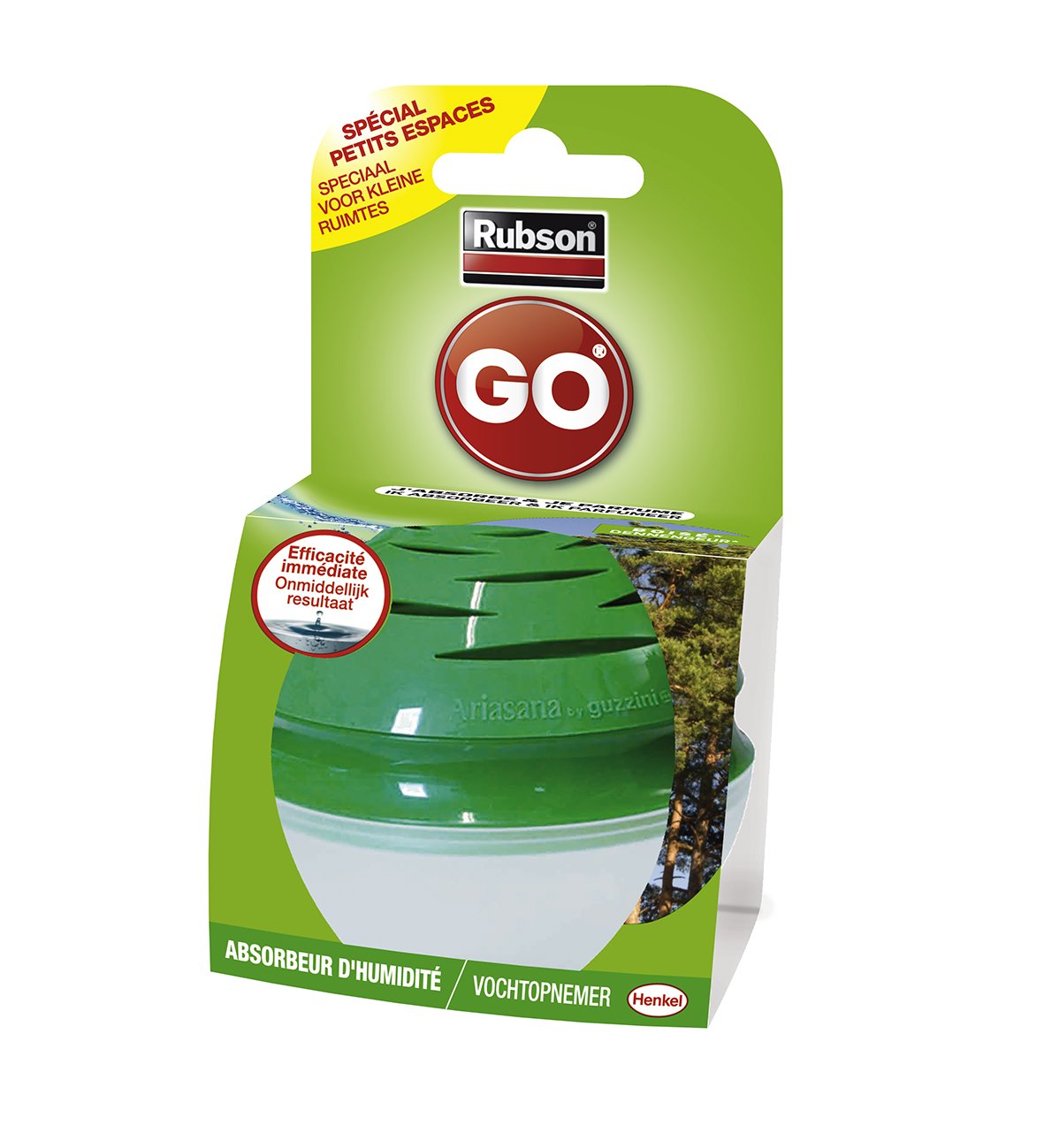 RUBSON absorbeur GO boisé - petit absorbeur jetable pour pièces jusqu'à 5 m² - parfum boisé - odeur rafraîchissante - pa
